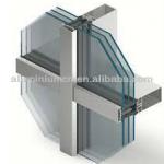 Triple Glazed Aluminium Curtain Wall Profiles 6063-6063