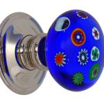 UK handmade high quality Glass door knob Millefiori-Blue millefiori glass knob