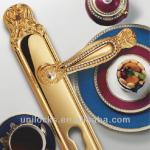 New Luxury Brass Door Handle with Plate Gold Plated(U081-398L-KG)-U081-398L-KG