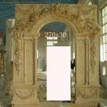 Yellow marble decorative door surround-PFM-DSD-001