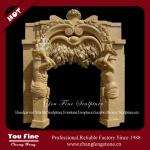 Hand Carved Marble Floral Door Frame-YFDMF-34(1)