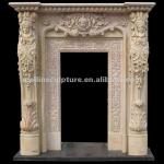 beige marble door frame with beautiful ladies-MM026