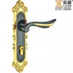 Best seller European style middle plate reversible Gold/Shinny black Zinc Alloy mortise lock medium size door handle-AL9737 KB