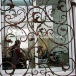 Decorative wrought iron window grill design iron window guard-
