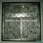 2012 china manufacturer hebei factory painting hand hammered wrought metal window grille-metal window grille