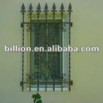 2012 china manufacturer hebei factory painting hand hammered wrought iron window grill-wrought iron window grill