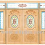 Solid Wood Stain-glass Door-SKC-MD-18