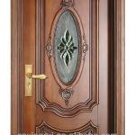 Luxury Carved Solid Wood Door 2013 Italian glass wooden door design-SR-LB006