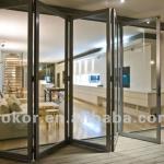 Double glazing aluminium bifold door / double glazed aluminum folding door-
