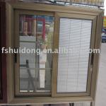 sliding window with aluminum grill and shutter-