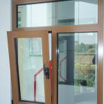 Wood color Aluminium double glazed windows for tilt and turn aluminium window (Guang zhou)-DPA-56