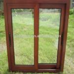 aluminum glass sliding window with wooden powder coating-Hw-wd