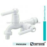 abs plastic mixer white double handles water tap bibcock faucet PM3018W-PM3018W