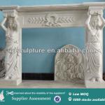 Italian Style Stone Statue Fireplace Mantel-QF-Alice-FP047