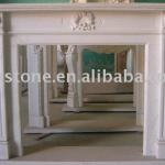 antique white marble mantel-FP600