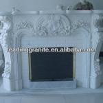 white marble fireplace-CXMFW20