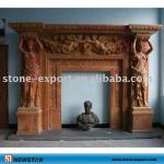 Craved Marble Fireplace-