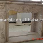 Nature Stone Yellow Marble Electric Fireplace-