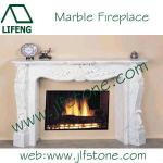french style white marble column fireplace indoor-LIFENG