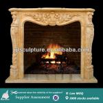 French Style Yellow Marble Fireplace Mantel-QF-Alice-FP001