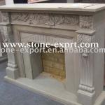 sandstone fireplace,fireplace,natural stone fireplaces mantel-NSF23