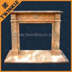 beige marble classical fireplace mantel-T2A1-22
