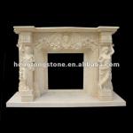 Decorative Egypt Marble Statue Fireplace Mantel Carving-HT-A-BL079