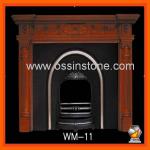 Nature pine wood fireplace mantel made by hand-WM11