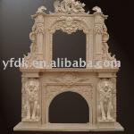 home decoration indoor marble fireplace mantel-QY-CF-FP1044