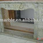Indoor Nature Stone Green Marble Fireplace-
