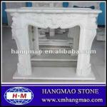 china white marble fire place-marble fire place