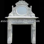 Hand carved marble double fireplace mantel-ANXINfi1009154