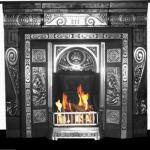 Gas Fireplace, Fireplace, Cast Iron Fireplace, Mantel,-