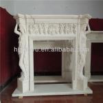 natural white stone fireplace surround-BYSF023