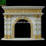 Hand Carved Indoor Marble Fireplace-HT-L-BL003(marble fireplace)