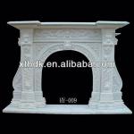 Quyang natural white marble gas fireplace-HY-009