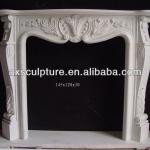 2014 hot sale white marble stone fireplace (30 years factory)-AX-F02111