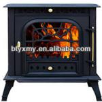 Black Wood Burning Cast Iron Fireplace with heating area 90-300sqm-yx-80