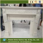 Indoor Hunan White Marble Fireplace Mantel Surround-E-0526