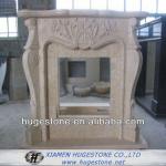 chinese pink marble fireplace-H-FP00023