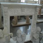 Travertine Fireplace with carvings-DWF-004