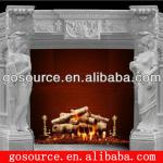 carved indoor white marble fireplace-GS-C1248
