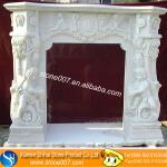 China White Marble Stone Fireplace-SH-FL001 Stone Fireplace