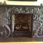 208x138x35cm Dragon-cat and tree fireplace-