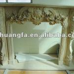 Elegant white marble fireplace-marble fireplace