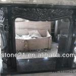 modern absolute black granite fireplace/ fireplaces slabs-granite075
