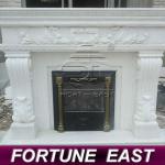 Carved European Style Natural White Marble Fireplace Mantel-Carved European Style Natural White Marble Firepla