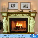 Round marble indoor fireplace-SS-F021
