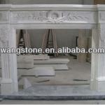 Carved Stone Fireplace,Beige Fireplace Mantel,Marble Fireplace Surround-WS-F027