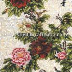 beautiful Chinese classical flower painting with natural shell mosaic-HBYP001
